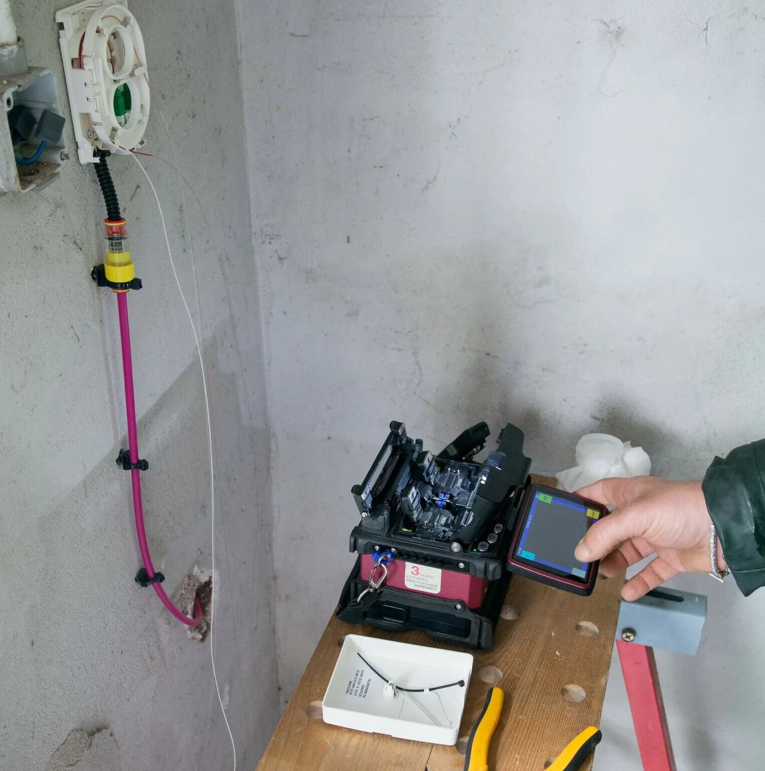 La fibre est soudée