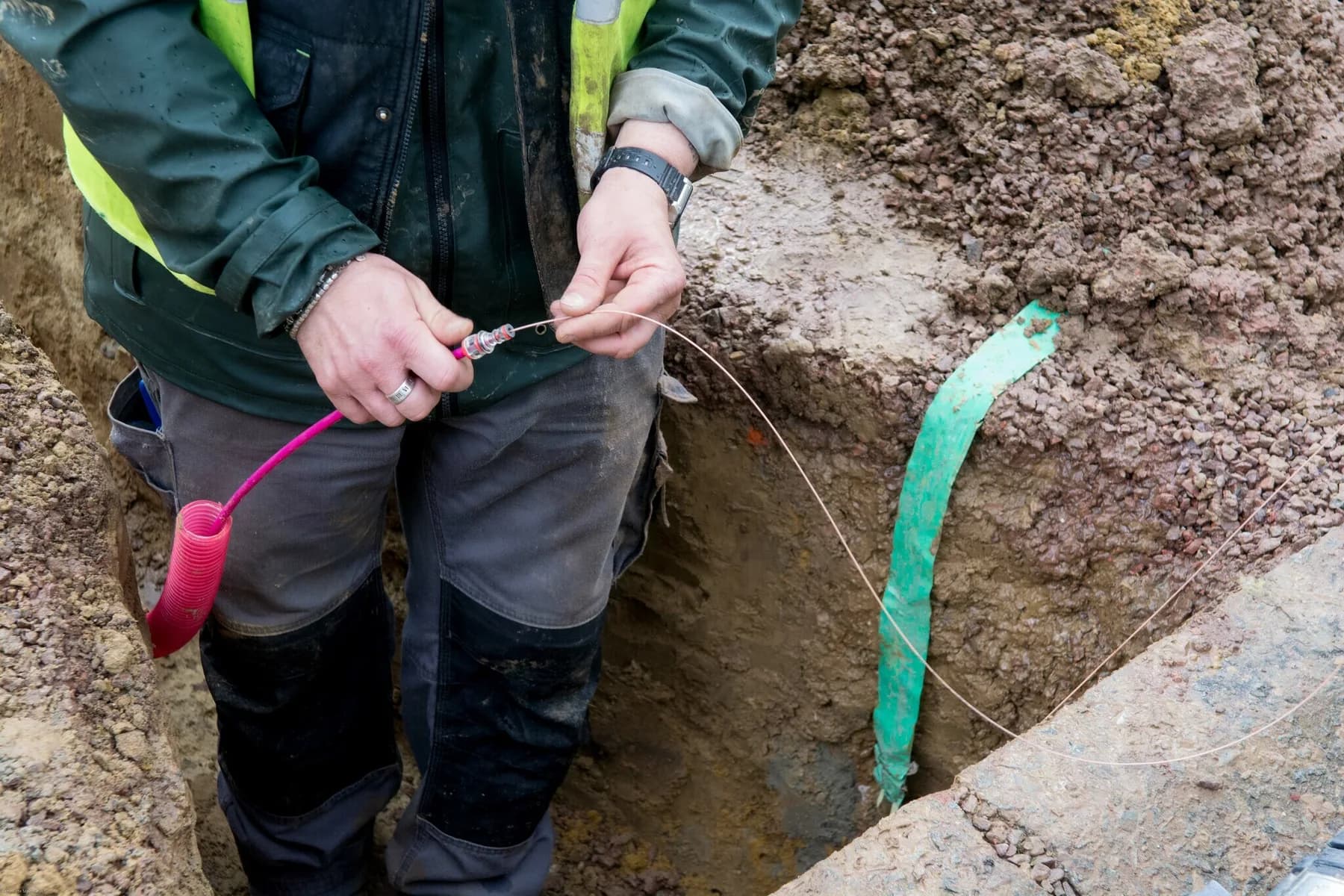 La fibre est soufflée de la rue à votre boitier